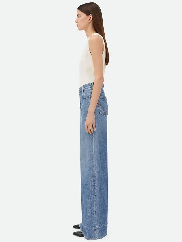 Women's Vintage Wide Jeans Blue - BOTTEGA VENETA - BALAAN 4