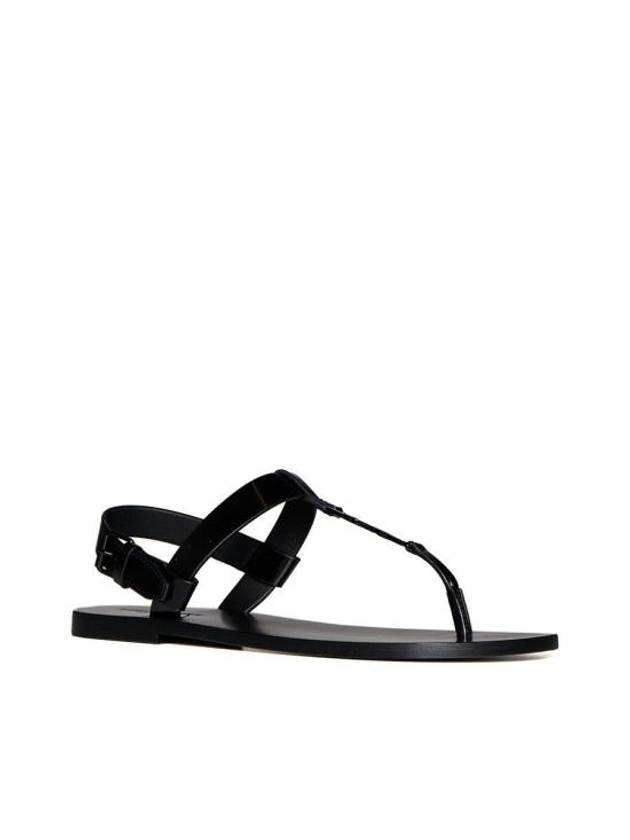 Cassandre Flip Flops Black - SAINT LAURENT - BALAAN 3