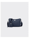 Saffiano Leather Shoulder Bag Baltic Blue - PRADA - BALAAN 2