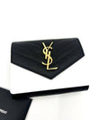 Matelasse Monogram Quilting Flap Half Wallet Black - SAINT LAURENT - BALAAN 6