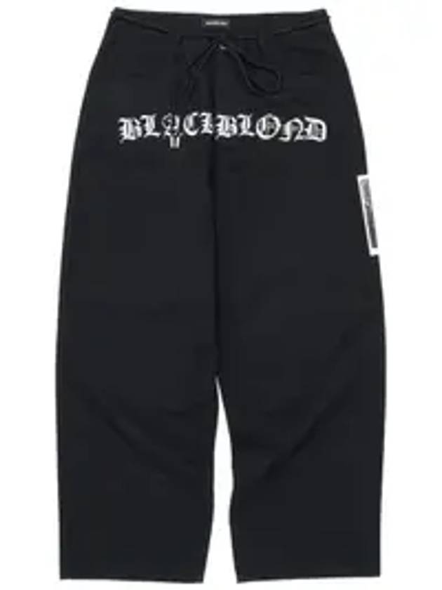 No Sympathy Cotton Wide Pants Black - BLACKBLOND - BALAAN 1