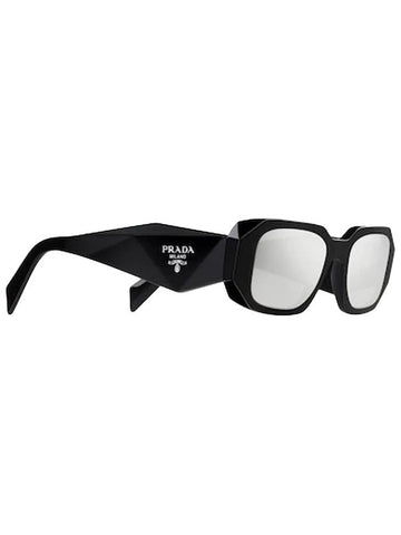Eyewear Symbol Chrome Lens Sunglasses Black - PRADA - BALAAN.