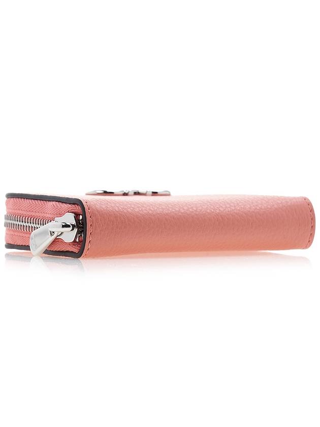 Women's Gancini Logo Zipper Card Wallet Pink - SALVATORE FERRAGAMO - BALAAN 6