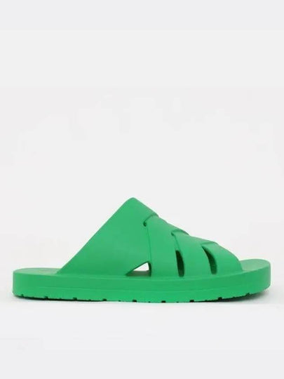 Flintston Intrecciato Matte Rubber Sandals Parakeet - BOTTEGA VENETA - BALAAN 2