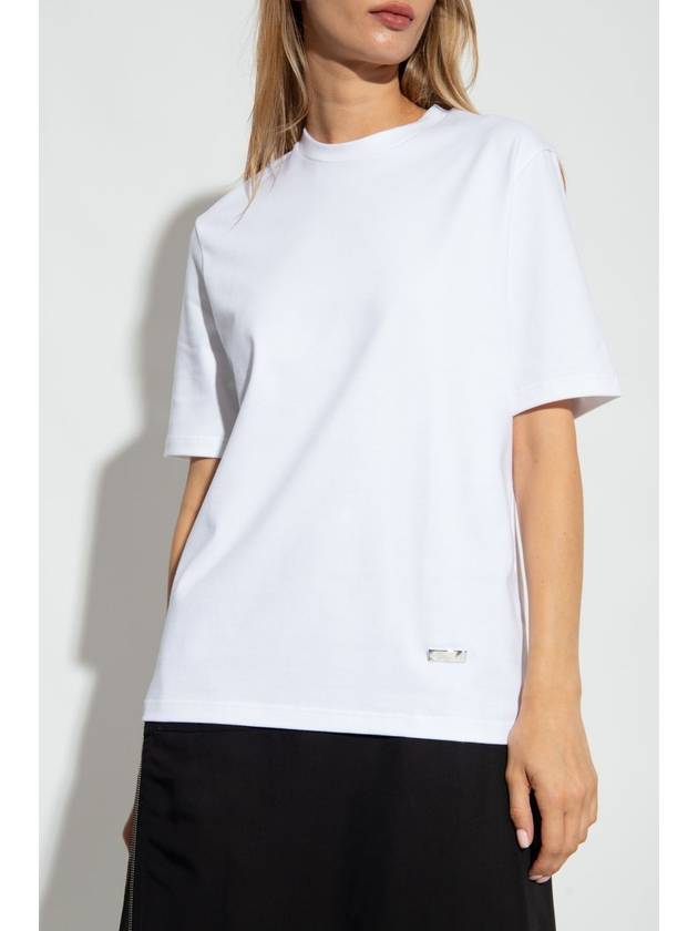 Crew Neck Cotton Short Sleeve T-shirt White - JIL SANDER - BALAAN 4