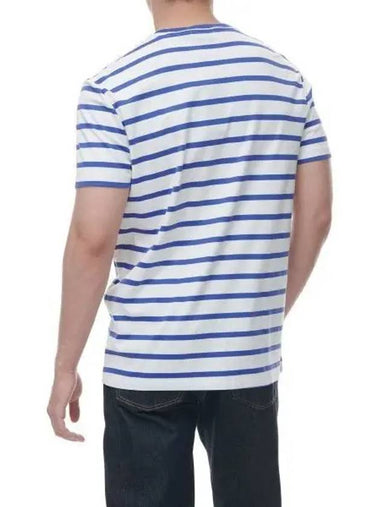 Custom Slim Fit Striped Jersey T Shirt Blue - POLO RALPH LAUREN - BALAAN 1