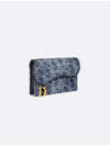 Saddle Bloom Oblique Jacquard Denim Card Wallet Blue - DIOR - BALAAN 3