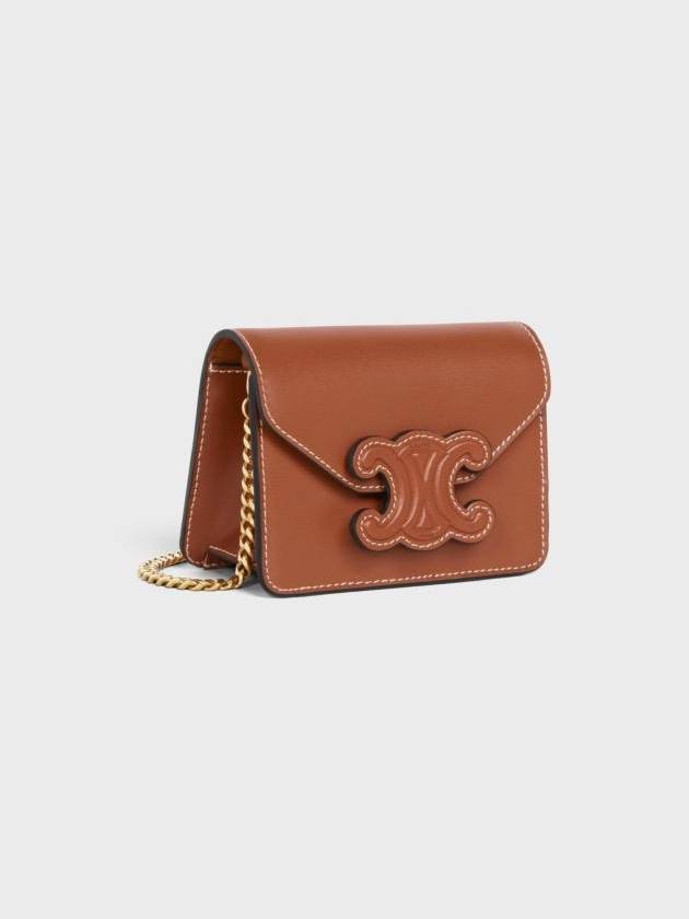 Coeur Triomphe Chain Card Holder Cross Bag Tan - CELINE - BALAAN 3