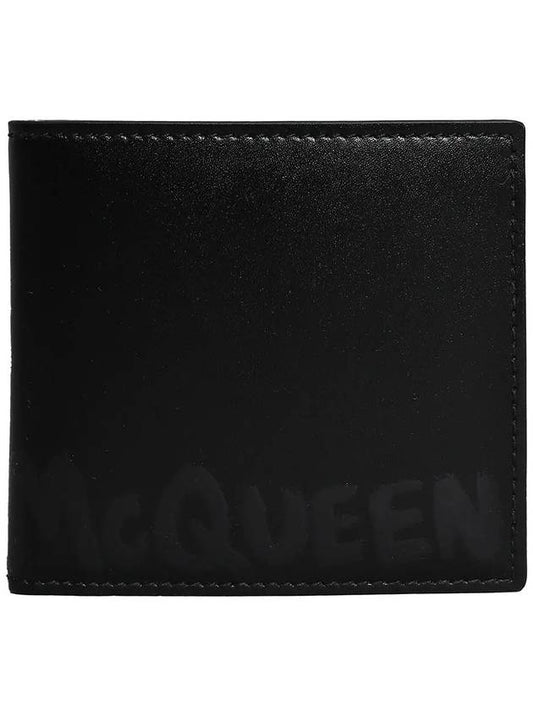 Graffiti Logo Bicycle Wallet Black - ALEXANDER MCQUEEN - BALAAN.