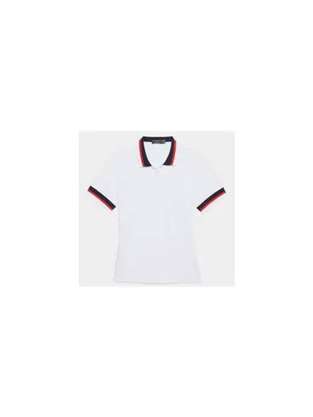 Women's Pleated Collar Tech Short Sleeve Polo Shirt White - G/FORE - BALAAN 2