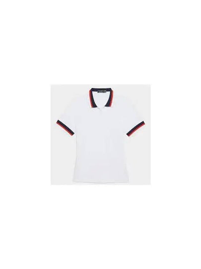 Women's Pleated Collar Tech Short Sleeve Polo Shirt White - G/FORE - BALAAN 2