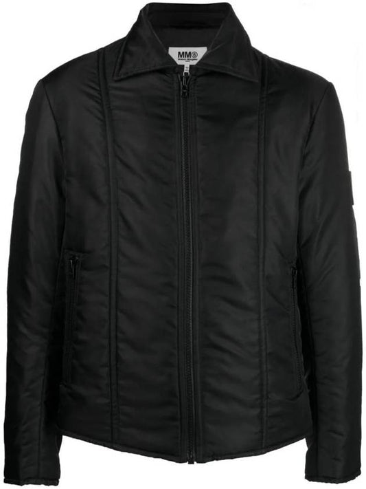 Contrast Stitch Zip-Up Jacket Black - MAISON MARGIELA - BALAAN 1