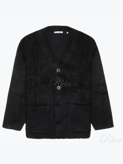 Mohair V-Neck Relaxed Fit Wool Cardigan Black - OUR LEGACY - BALAAN 2