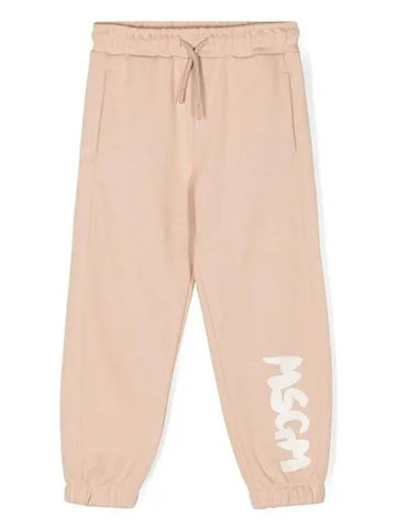 Kids Sketch Logo Track Pants Beige - MSGM - BALAAN 1