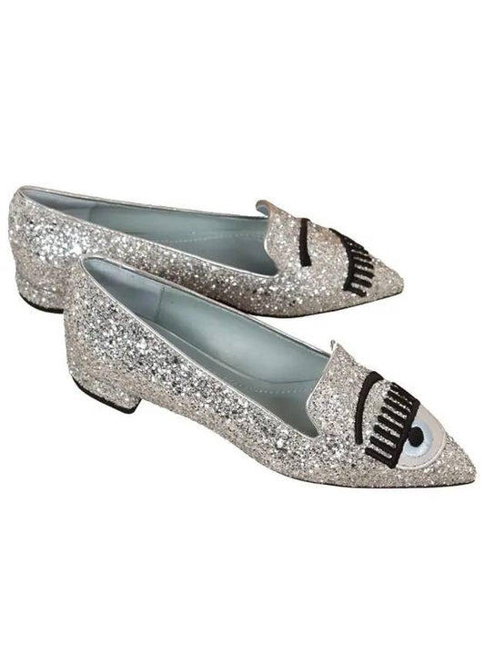 Chiara Ferragni Flat Shoes CF1236 GLITTER ARGENTO Women's Flat Shoes - CHIARA FERRAGNI - BALAAN 2