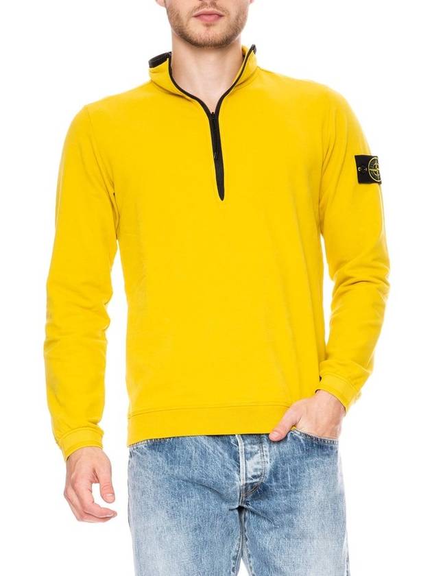 Wappen Patch Half Zip Up Sweatshirt Yellow - STONE ISLAND - BALAAN 2