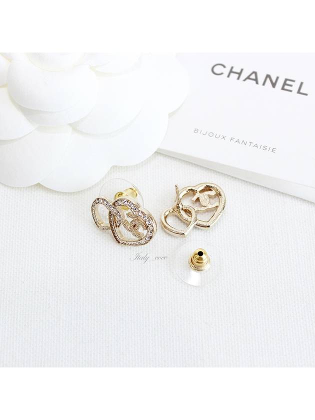 stud earrings metal strass gold crystal - CHANEL - BALAAN 7