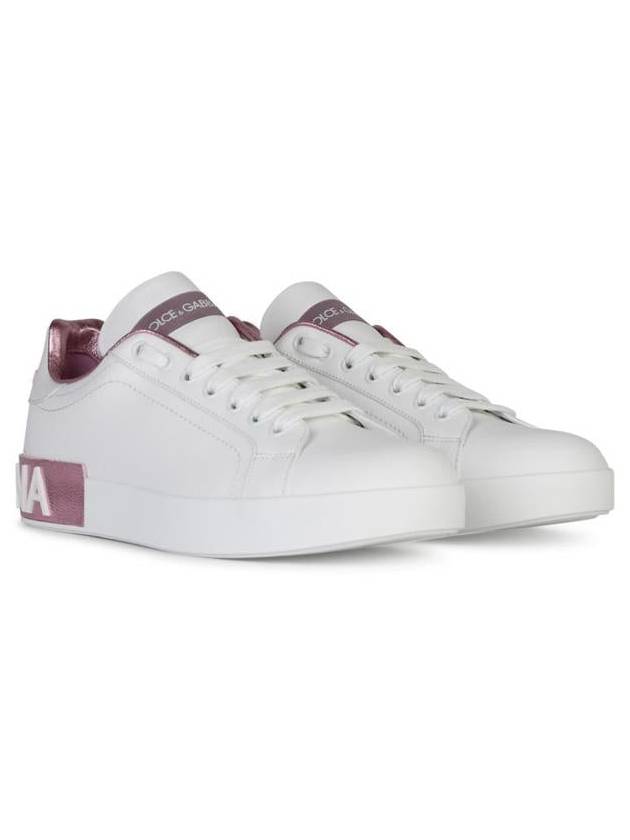 Portofino low-top sneakers white pink - DOLCE&GABBANA - BALAAN 3