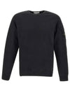 Brushed Organic Cotton Fleece Sweatshirt Black - STONE ISLAND - BALAAN 2