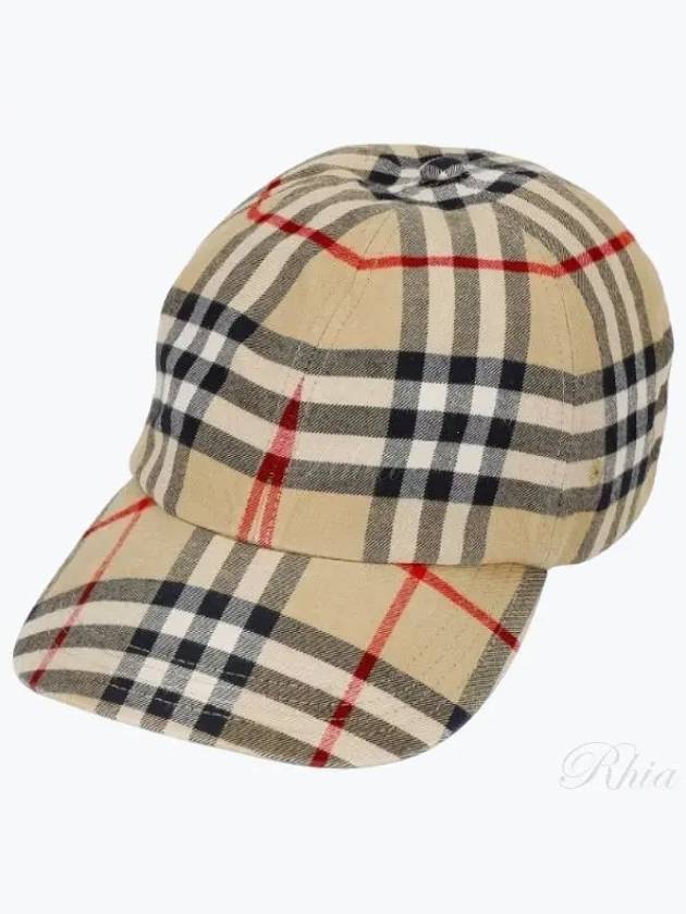 Check Cotton Ball Cap Beige - BURBERRY - BALAAN 2