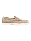 Suede Slipper Loafers Grey - TOD'S - BALAAN 1