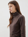 Soft turtleneck neck polar t shirt brown - LESEIZIEME - BALAAN 3