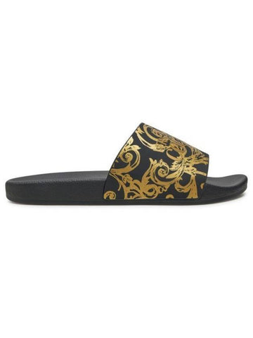 Shelley Baroque Slippers Black - VERSACE - BALAAN 1