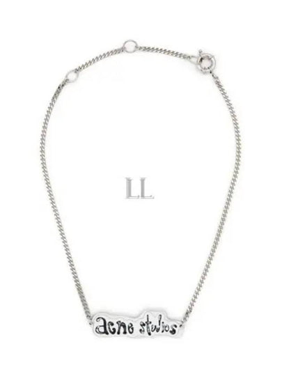 Logo Label Necklace Silver Grey - ACNE STUDIOS - BALAAN 2