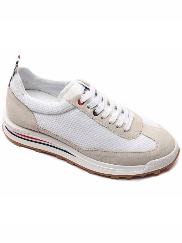 Fine Kid Suede Tech Runner White - THOM BROWNE - BALAAN 4