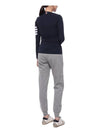 Women's 4 Bar Stripe Crewneck Compression Long Sleeve T-Shirt Navy - THOM BROWNE - BALAAN 7