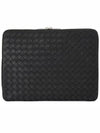 Classic Intrecciato Zipper Clutch Bag Black - BOTTEGA VENETA - BALAAN 1