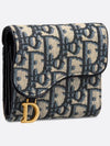 Saddle Lotus Wallet Blue  Oblique Jacquard - DIOR - BALAAN 3