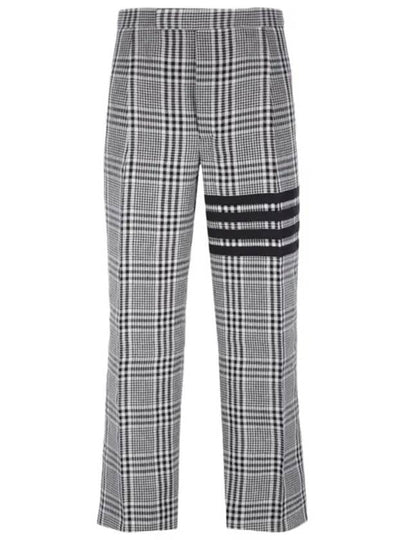 4 Bar Tartan Check Linen Slacks Grey - THOM BROWNE - BALAAN 2