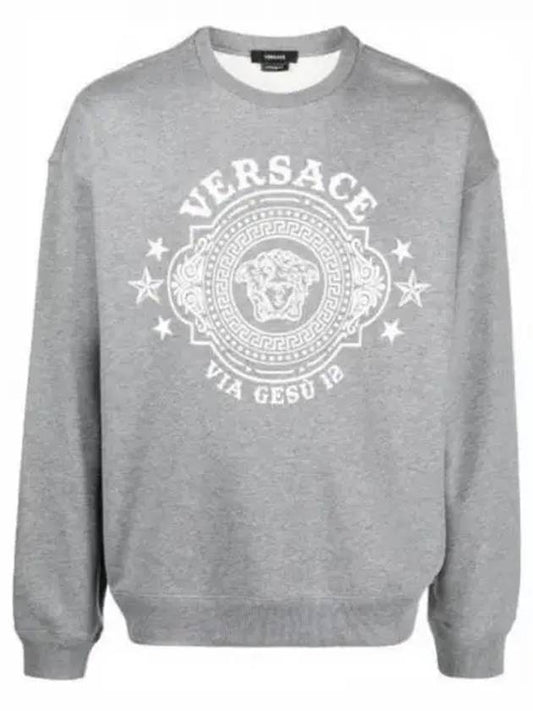 Medusa Badge Print Sweatshirt Grey - VERSACE - BALAAN 2