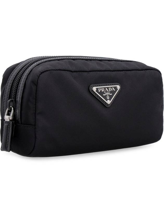 Re-Nylon Travel Pouch Clutch Bag Black - PRADA - BALAAN 4