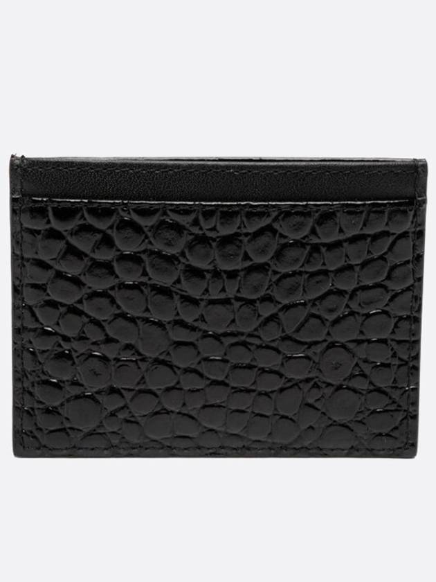 Logo Plaque Crocodile Card Wallet Black - VIVIENNE WESTWOOD - BALAAN 4