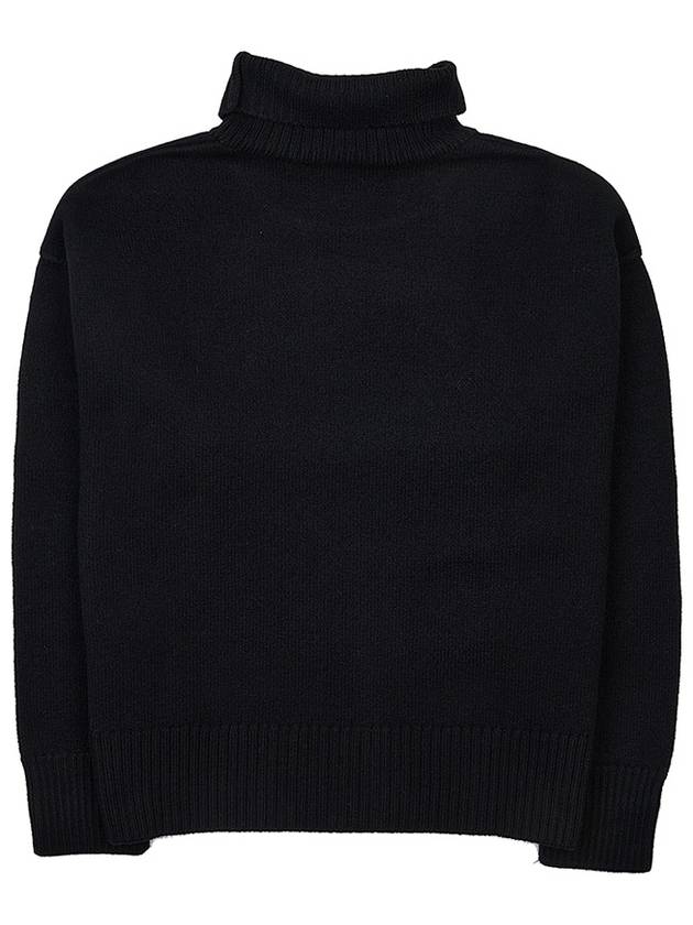 Intarsia Heart Logo Turtleneck Black - AMI - BALAAN 3