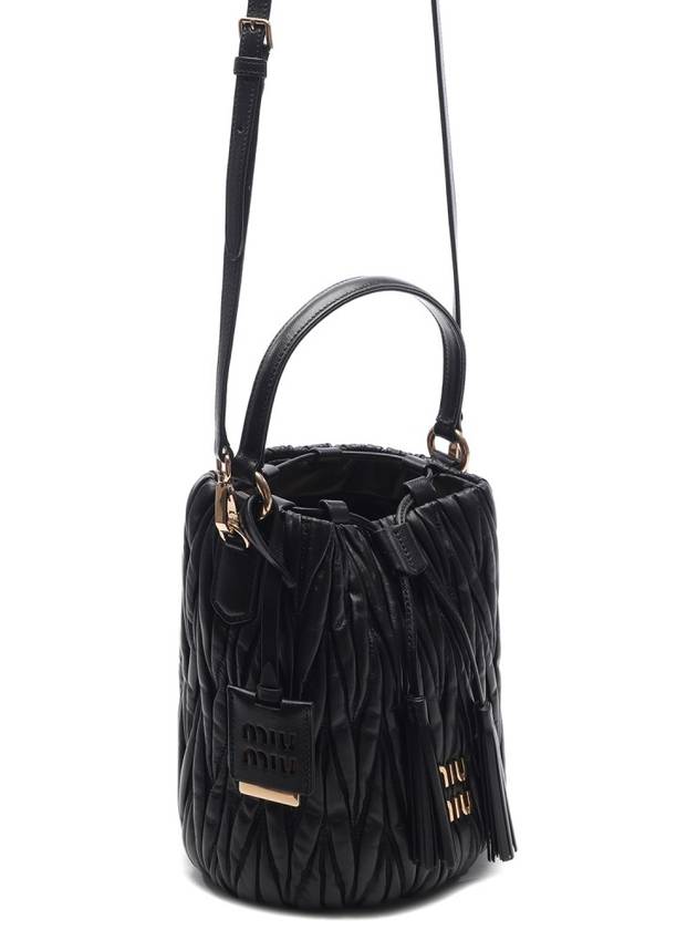 Matelasse Nappa Leather Bucket Bag Black - MIU MIU - BALAAN 4