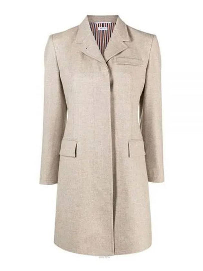 Flannel Chesterfield Wool Single Coat Beige - THOM BROWNE - BALAAN 2