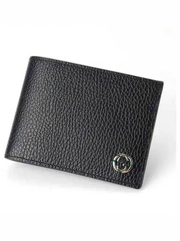 GG Interlocking Two Tone Half Wallet Black Green - GUCCI - BALAAN 2