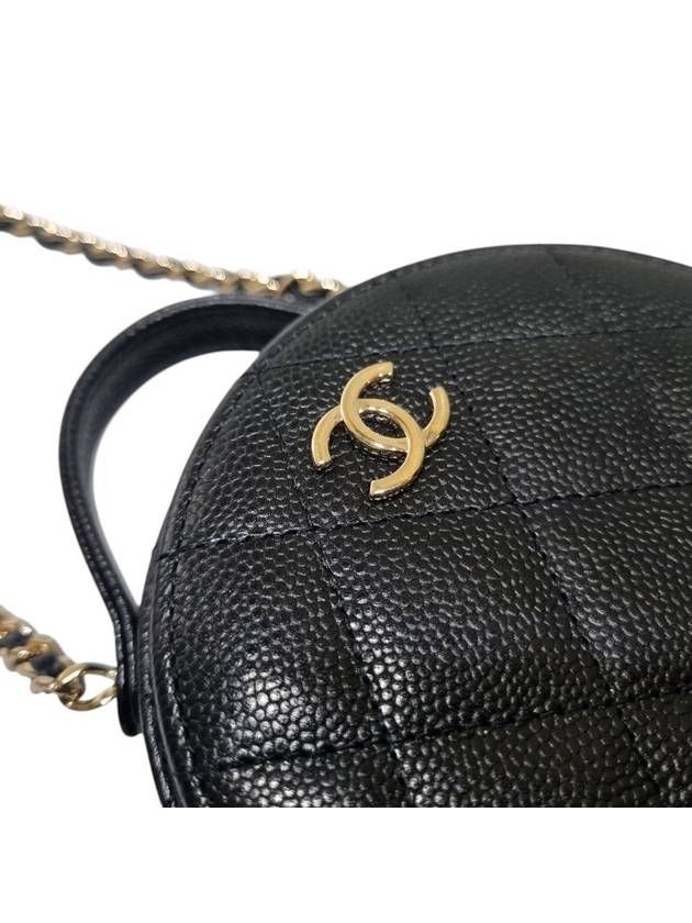 AP2502 Black Caviar Top Handle Tambourine Gold Chain Cross Bag - CHANEL - BALAAN 6