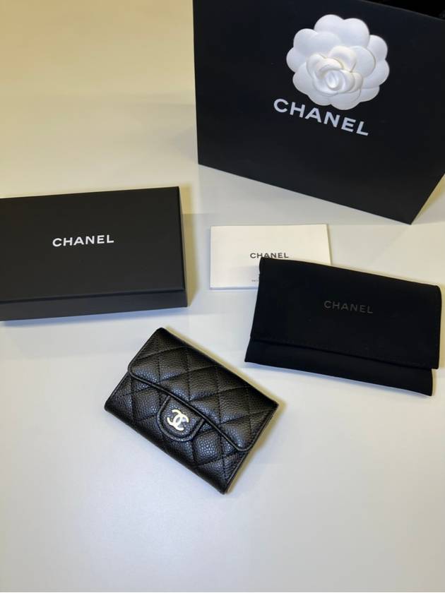 Classic Grained Calfskin Card Wallet Black - CHANEL - BALAAN 11