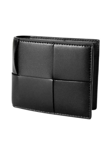 Maxi Intrecciato Coinpurse Half Wallet Black - BOTTEGA VENETA - BALAAN 1