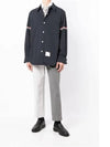 Three Stripes Armband Nylon Long Sleeve Shirt Navy - THOM BROWNE - BALAAN 3