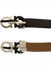 Salvatore Reversible Gancini Men's Leather Belt Black - SALVATORE FERRAGAMO - BALAAN.