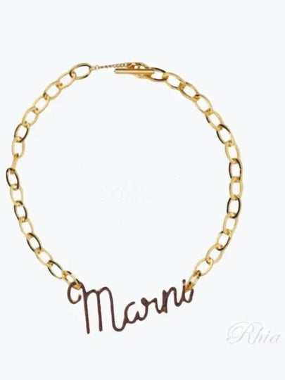 Logo Chain Necklace Gold - MARNI - BALAAN 2