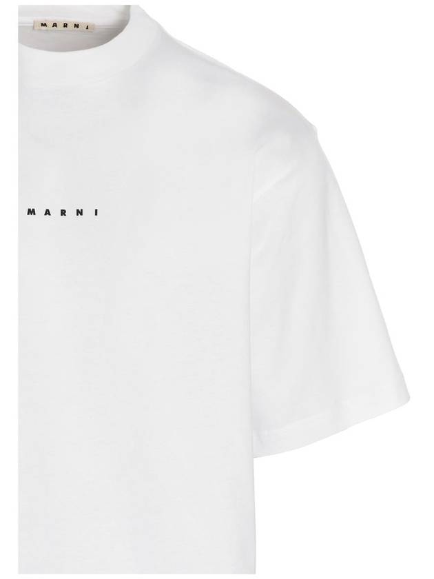 Logo Organic Cotton Short Sleeve T-Shirt White - MARNI - BALAAN 4