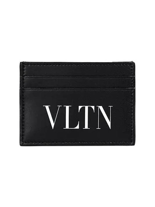 Men's VLTN Print Card Wallet Black - VALENTINO - BALAAN 2