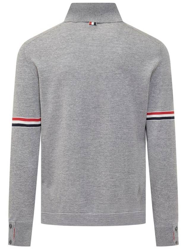 Merino Wool Armband Long Sleeve Shirt Grey - THOM BROWNE - BALAAN 4