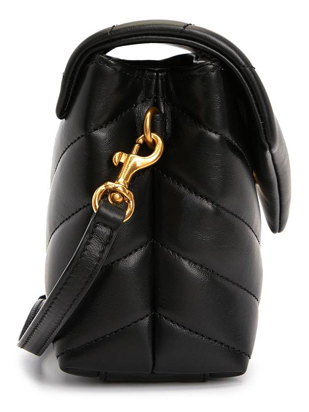 Loulou Toy Matelasse Shoulder Bag Black - SAINT LAURENT - BALAAN 4